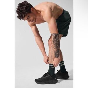 NWT ALO charcoal green ivory unisex throwback socks